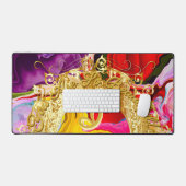 Gold Glam Initiaal I Monogram Motivatie Abstract Bureaumat (Keyboard & Muis)