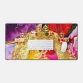 Gold Glam Initiaal K Monogram Motivatie Abstract Bureaumat (Keyboard & Muis)