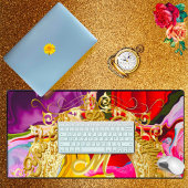 Gold Glam Initiaal M Monogram Motivatie Abstract Bureaumat