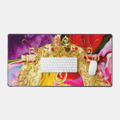 Gold Glam Initiaal Q Monogram Motivatie Abstract Bureaumat (Keyboard & Muis)