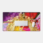 Gold Glam Initiaal T Monogram Motivatie Abstract Bureaumat (Keyboard & Muis)