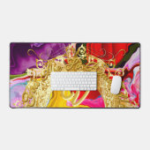 Gold Glam Initiaal V Monogram Motivatie Abstract Bureaumat (Keyboard & Muis)