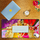 Gold Glam Initiaal V Monogram Motivatie Abstract Bureaumat