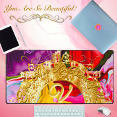 Gold Glam Initiaal V Monogram Motivatie Abstract Bureaumat