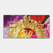 Gold Glam Initiaal W Monogram Motivatie Abstract Bureaumat (Voorkant)