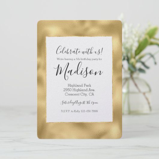 Gold Glam Kaart (Staand voorkant)