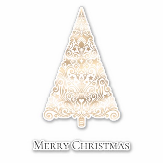 Gold Glam kerstboom Sticker (Voorkant)