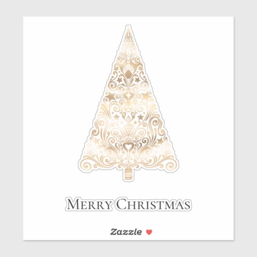 Gold Glam kerstboom Sticker (Vel)