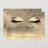 Gold Glam Lashes Extension Make-up Certificaat Gif (Voorkant / Achterkant)