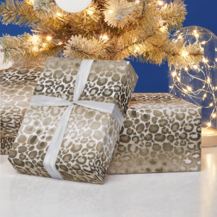 Gold Glam Leopard Animal Print Cadeaupapier