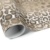 Gold Glam Leopard Animal Print Cadeaupapier (Rol Hoek)