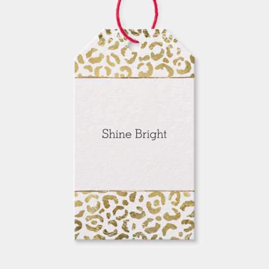 Gold Glam Leopard Print Cadeaulabel (Voorkant)