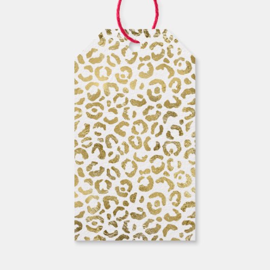Gold Glam Leopard Print Cadeaulabel (Achterkant)