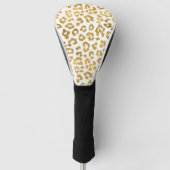 Gold Glam Leopard Print Golfheadcover (Voorkant)
