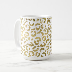 Gold Glam Leopard Print Koffiemok