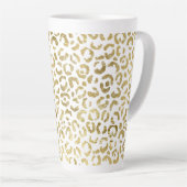 Gold Glam Leopard Print Latte Mok (Rechterhoek)