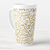 Gold Glam Leopard Print Latte Mok (Linkerhoek)