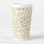 Gold Glam Leopard Print Latte Mok (Voorkant)