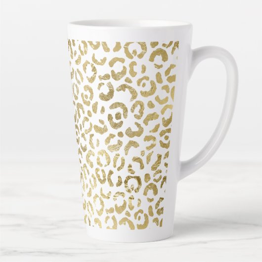 Gold Glam Leopard Print Latte Mok (Rechts)
