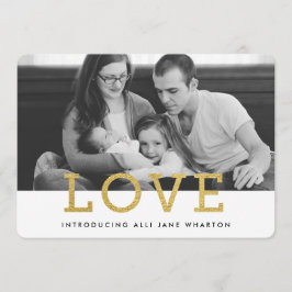 Gold Glam Love | Aankondiging moderne foto van geb