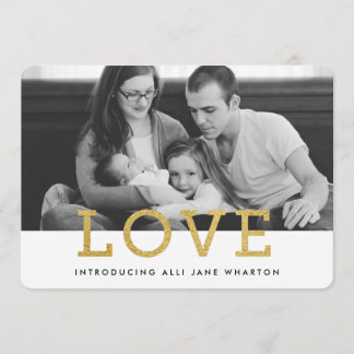 Gold Glam Love | Aankondiging moderne foto van geb