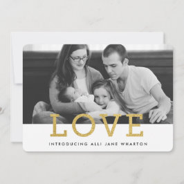 Gold Glam Love | Aankondiging moderne foto van geb