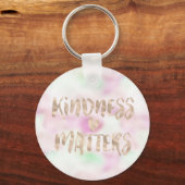 Gold Glam Mint Pink Tie Dye Kindness Matte Heart Sleutelhanger (Voorkant)