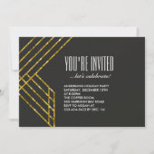 Gold Glam Party Invitation Kaart (Voorkant)