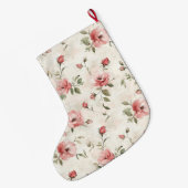 Gold Glam Pink Blush Rozen Kerst Grote Kerstsok (Achterkant (Hangend))