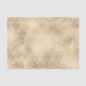 Gold Glam Pretty Pink Floral Lace Bridal Shower Tissuepapier (Voorkant)