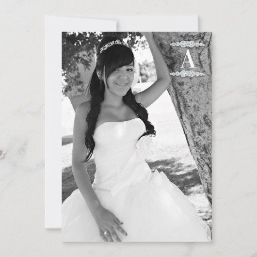 Gold Glam Princess Heart Tiara Sweet 16 Foto Kaart (Achterkant)