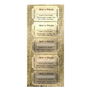 Gold Glam Raffle Tickets Reclamekaart