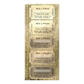 Gold Glam Raffle Tickets Reclamekaart (Achterkant)