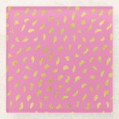 Gold Glam Roze Abstract Glazen Onderzetter (Voorkant)