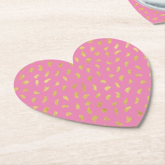 Gold Glam Roze Abstract Kartonnen Onderzetters (Gekanteld)