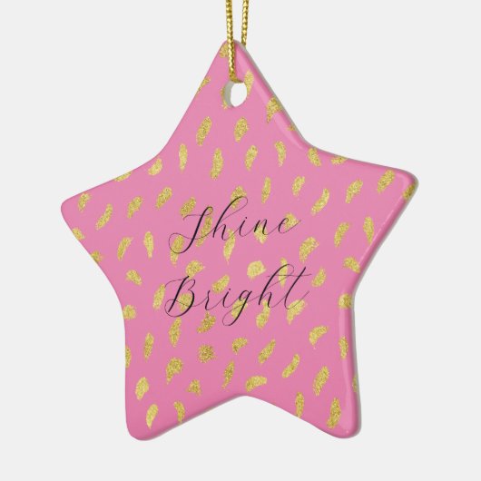 Gold Glam Roze Abstract Keramisch Ornament (Links)