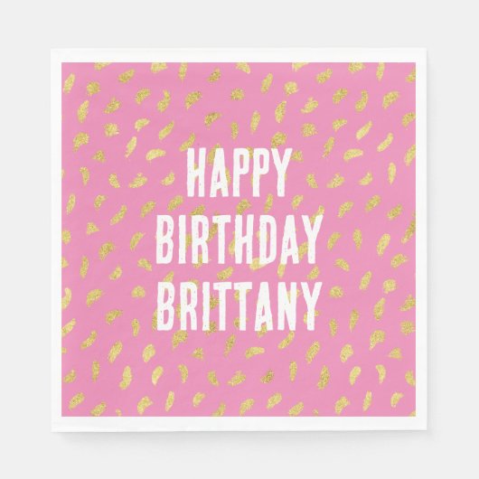  Gold Glam Roze Abstract Servet (Voorkant)