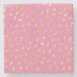  Gold Glam Roze Abstract Stenen Onderzetter