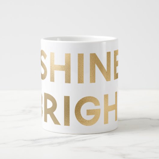 Gold Glam Shine Heldere Kerst Grote Koffiekop (Voorkant)