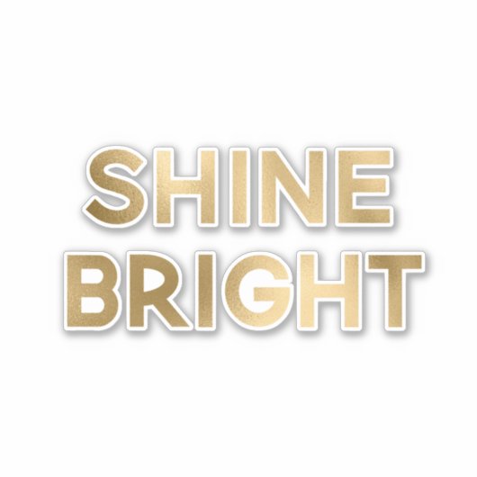 Gold Glam Shine Heldere Kerst Sticker (Voorkant)