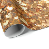 Gold Glam Sparkle Hearts Cadeaupapier (Rol Hoek)