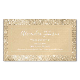 Gold Glam Sparkle Modern en Elegant Magnetisch Visitekaartje