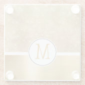 Gold Glam Sparkle Monogram Glazen Onderzetter (Achterkant)