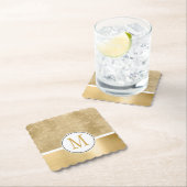 Gold Glam Sparkle Monogram Kartonnen Onderzetters (Insitu)
