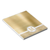 Gold Glam Sparkle Monogram Notitieblok (Schuin)