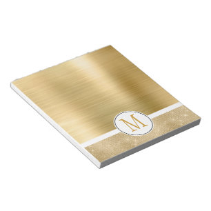 Gold Glam Sparkle Monogram Notitieblok