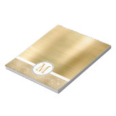 Gold Glam Sparkle Monogram Notitieblok (Linkerzijde)