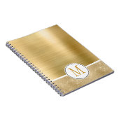 Gold Glam Sparkle Monogram Notitieboek (Rechterzijde)