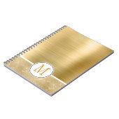 Gold Glam Sparkle Monogram Notitieboek (Linkerzijde)