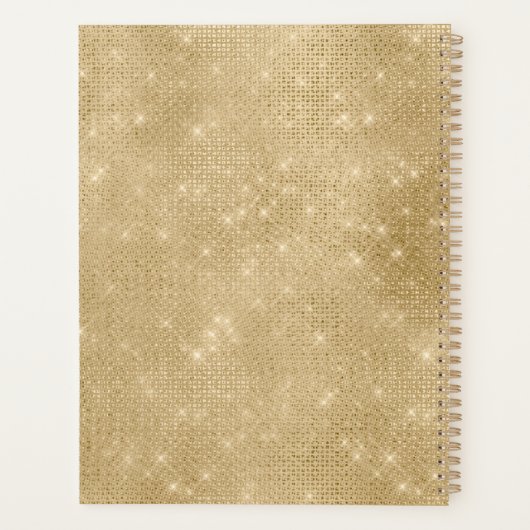 Gold Glam Sparkle Monogram Planner (Achterkant)